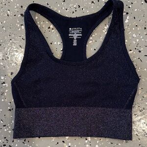 Athleta Shimmering Navy Blue Sports Bra